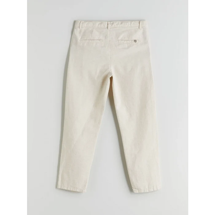 LCW Kids Ekru Keten Karışımlı Erkek Çocuk Pantolon