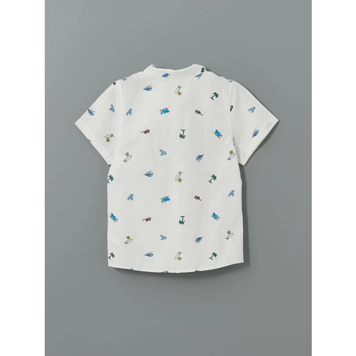 LCW Kids Ekru Papyonlu Erkek Çocuk Gömlek ve Şort 2li