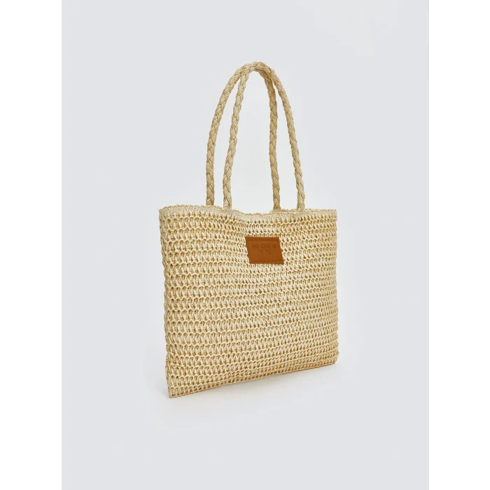 LCW ACCESSORIES Kahverengi Kız Çocuk Hasır Omuz Çantası