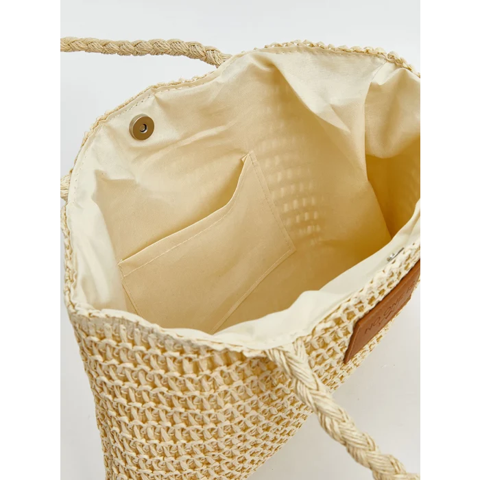 LCW ACCESSORIES Kahverengi Kız Çocuk Hasır Omuz Çantası