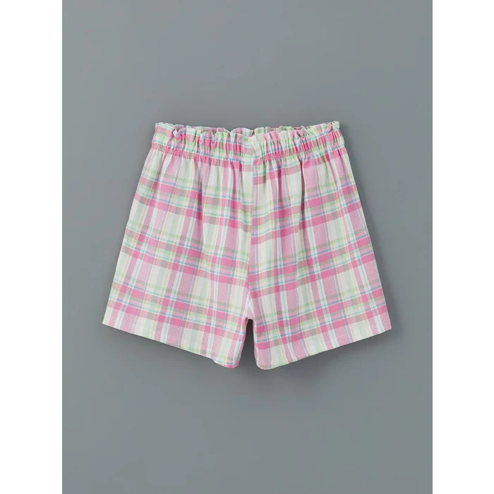 LCW Kids Beyaz Bisiklet Yaka Kız Çocuk Şortlu Pijama Takımı