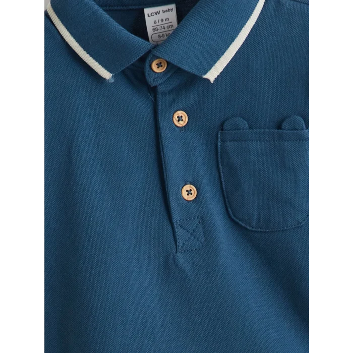 LCW baby Lacivert Polo Yaka Erkek Bebek Tişört ve Pantolon 2li