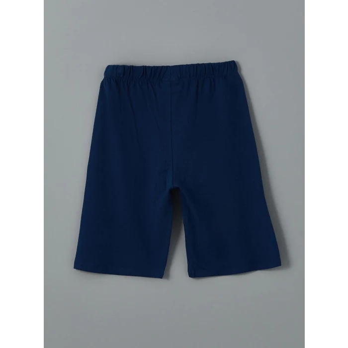 LCW Kids Beyaz Bisiklet Yaka Erkek Çocuk Şortlu Pijama Takımı