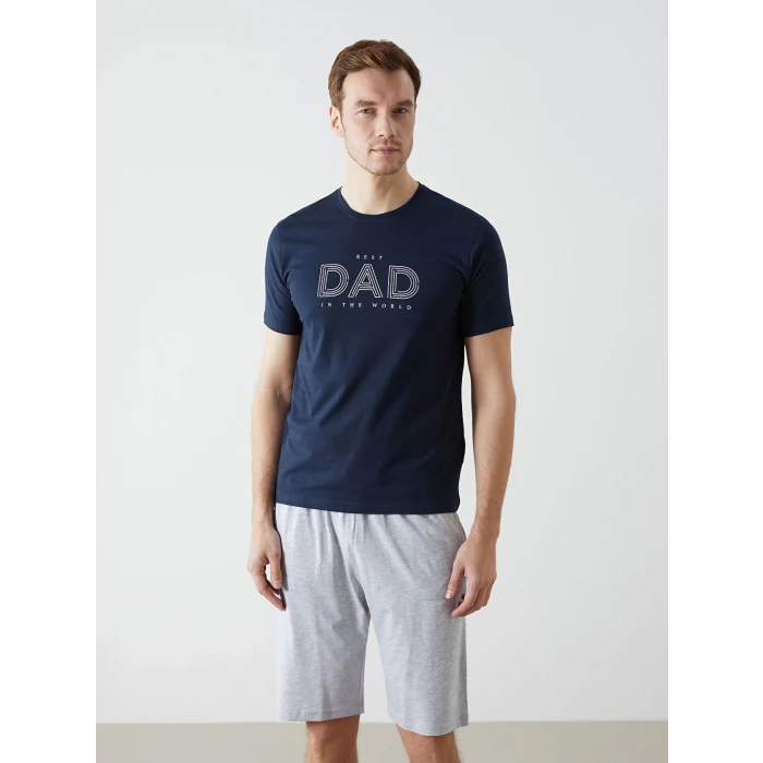 LC WAIKIKI Lacivert Standart Kalıp Erkek Şortlu Pijama Takımı