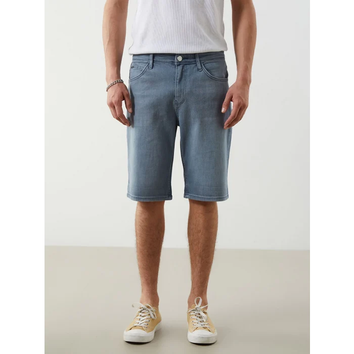 LCW Jeans Gri Slim Fit Erkek Jean Şort