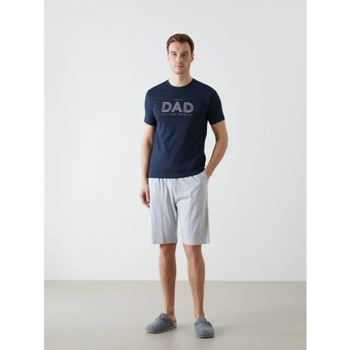 LC WAIKIKI Lacivert Standart Kalıp Erkek Şortlu Pijama Takımı