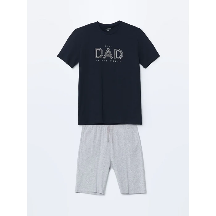 LC WAIKIKI Lacivert Standart Kalıp Erkek Şortlu Pijama Takımı