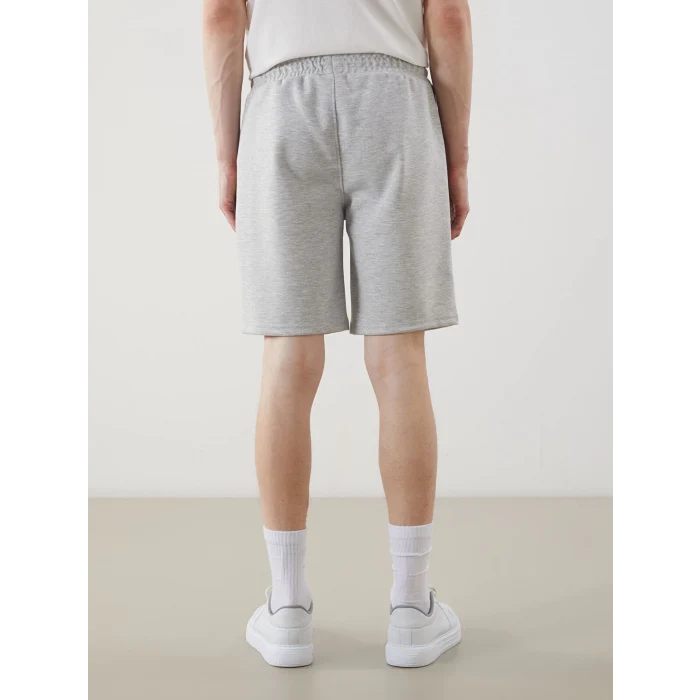 XSIDE Gri Beli Bağlamalı Örme Erkek Şort