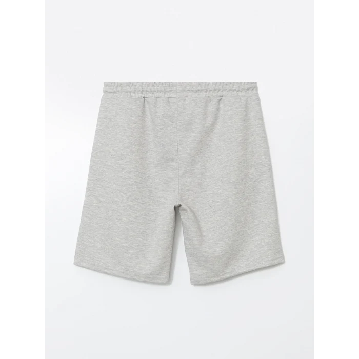 XSIDE Gri Beli Bağlamalı Örme Erkek Şort