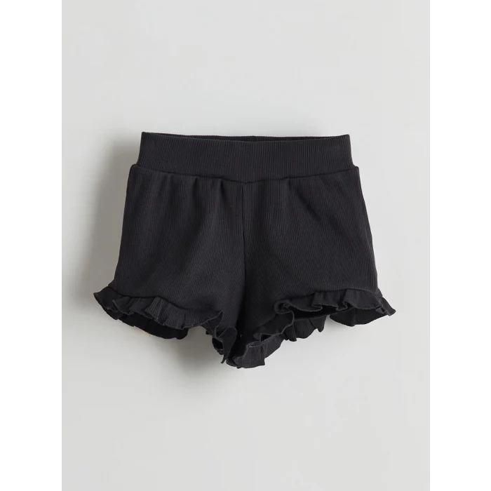 LCW baby Ekru Aplike Çiçekli Kız Bebek Bluz ve Şort 2li