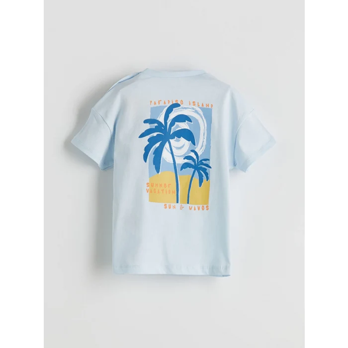 LCW baby Mavi Baskılı Erkek Bebek Tulum ve Şort 2li