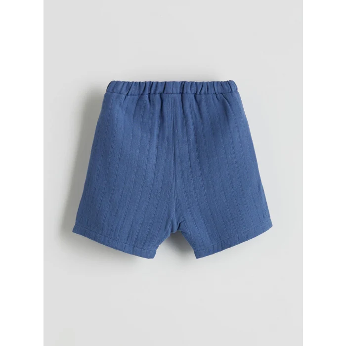 LCW baby Mavi Baskılı Erkek Bebek Tulum ve Şort 2li