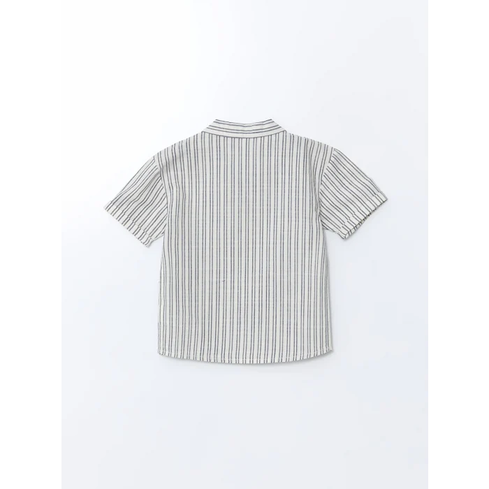 LCW Kids Bej Çizgili Erkek Çocuk Gömlek ve Şort 2li