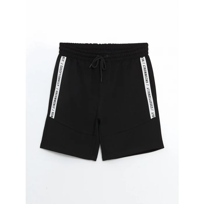 XSIDE Siyah Beli Bağlamalı Örme Erkek Şort