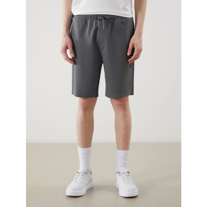XSIDE Gri Standart Kalıp Baskılı Erkek Şort