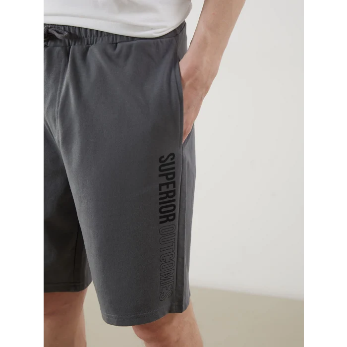 XSIDE Gri Standart Kalıp Baskılı Erkek Şort