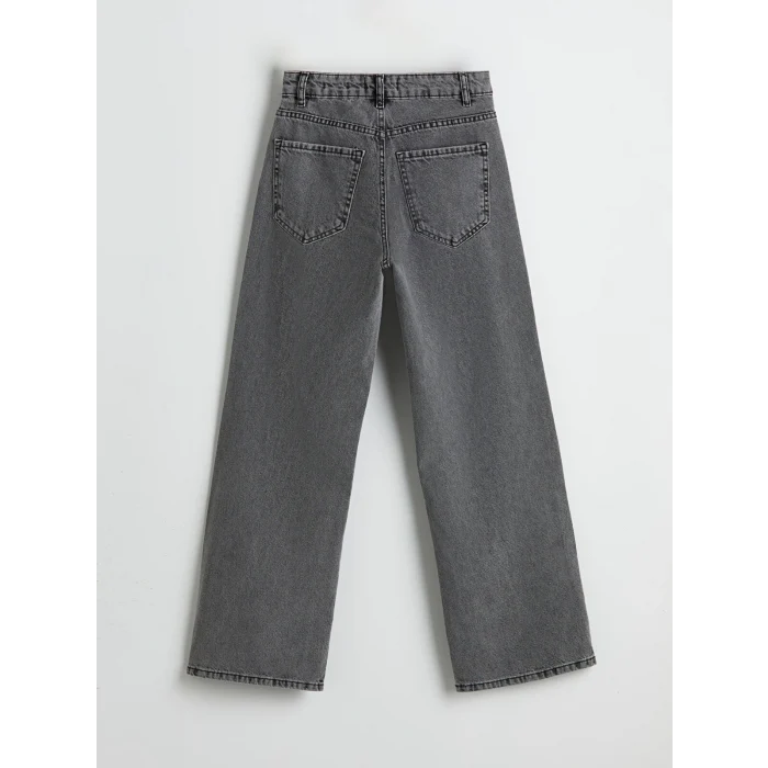 LCW Jeans Siyah Wideleg Kadın Jean Pantolon