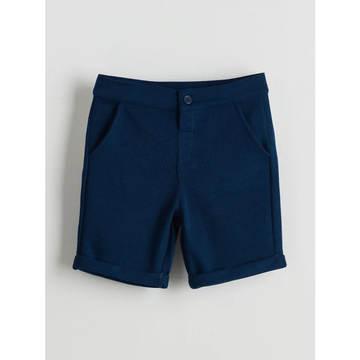 LCW Kids Ekru Polo Yaka Baskılı Erkek Bebek Tişört ve Şort 2li Takım