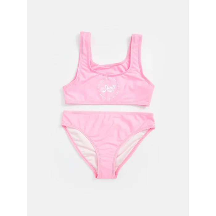 LCW Kids Pembe Hızlı Kuruyan UV Korumalı Kız Çocuk Bikini