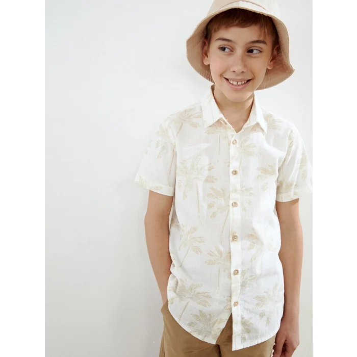 LCW Kids Haki Desenli Erkek Çocuk Gömlek ve Şort