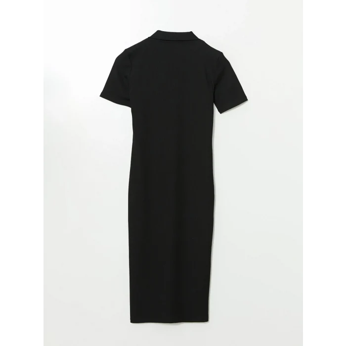 LCW Vision Siyah Polo Yaka Bodycon Elbise