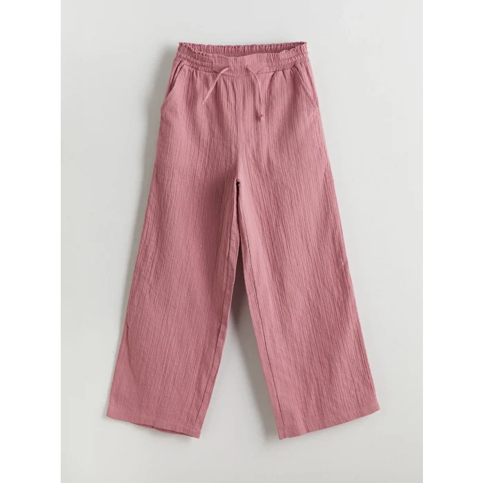 LCW Kids Lila Beli Lastikli Kız Çocuk Pantolon