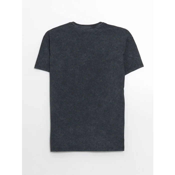 XSIDE Antrasit Bisiklet Yaka Baskılı Kadın Tişört