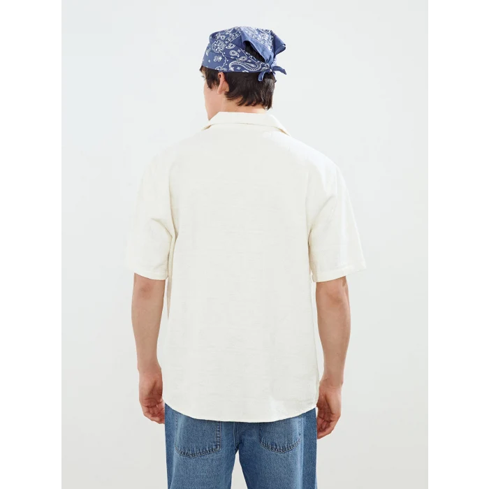 XSIDE Bej Rahat Kalıp Kısa Kollu Erkek Gömlek