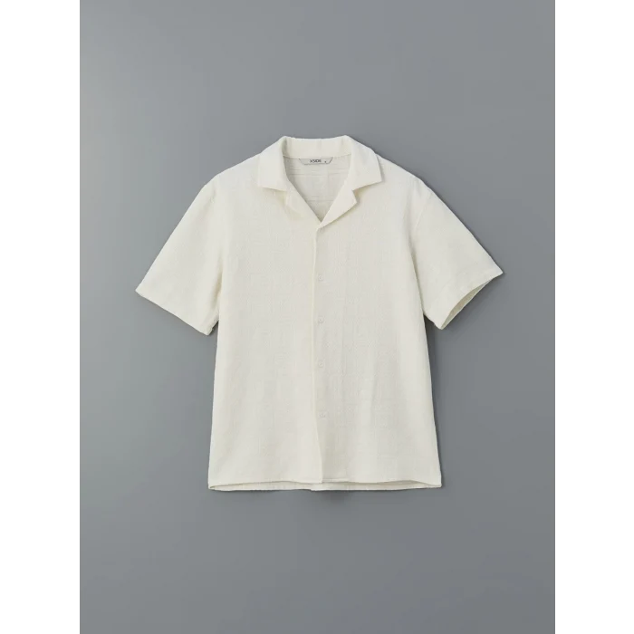 XSIDE Bej Rahat Kalıp Kısa Kollu Erkek Gömlek