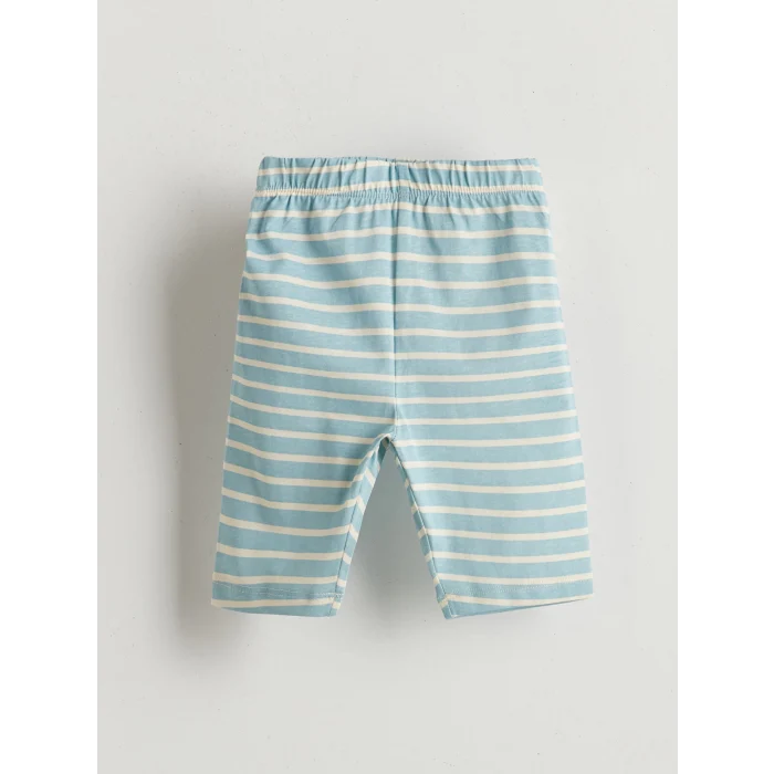 LCW baby Ekru Sevimli Baskılı Erkek Bebek Tişört ve Kısa Tayt 2li