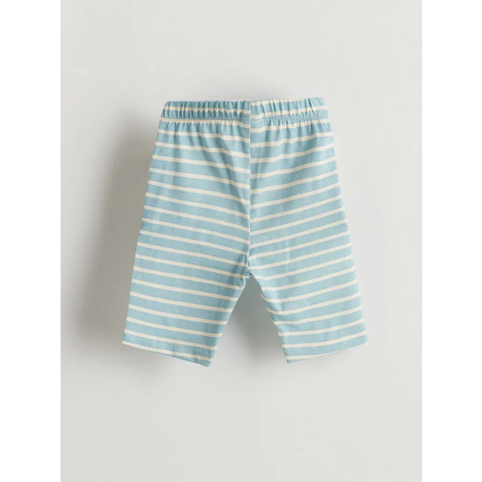 LCW baby Ekru Sevimli Baskılı Erkek Bebek Tişört ve Kısa Tayt 2li