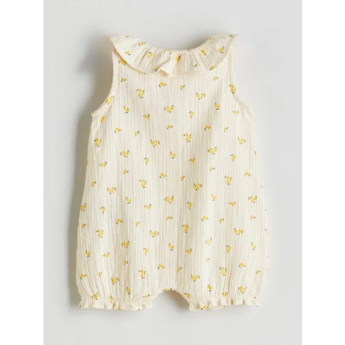 LCW baby Ekru Bebe Yaka Kız Çocuk Müslin Tulum