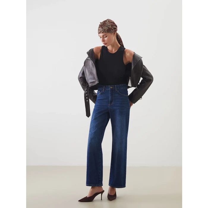 LCW Jeans Indigo Wideleg Kadın Jean Pantolon