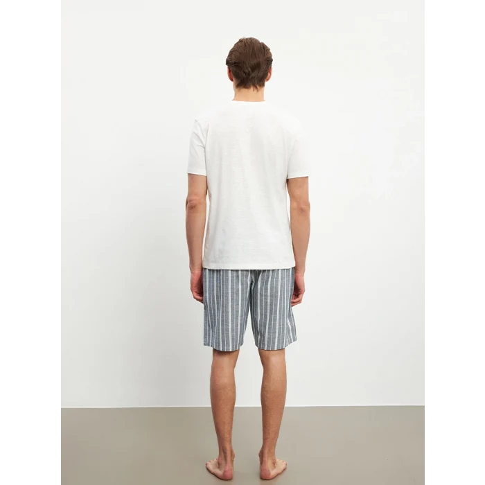 LC WAIKIKI Ekru Standart Kalıp Erkek Şortlu Pijama Takımı