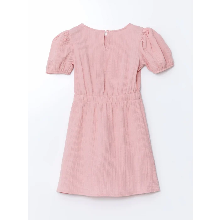 LCW Kids Pembe Bisiklet Yaka Kız Çocuk Elbise