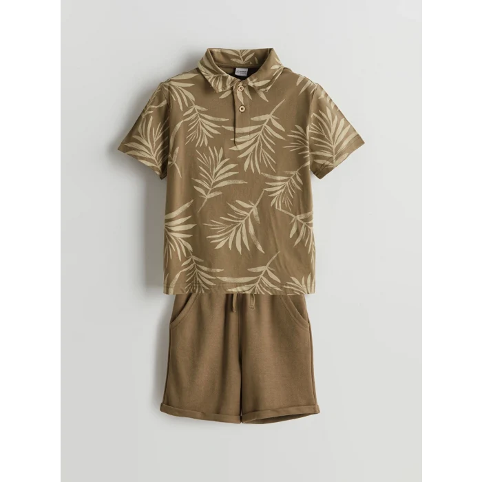 LCW Kids Haki Polo Yaka Erkek Çocuk Tişört ve Şort