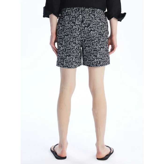 XSIDE Beyaz Kısa Boy Desenli Erkek Deniz Şortu