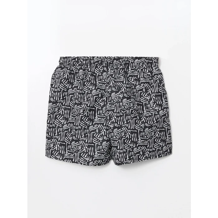 XSIDE Beyaz Kısa Boy Desenli Erkek Deniz Şortu