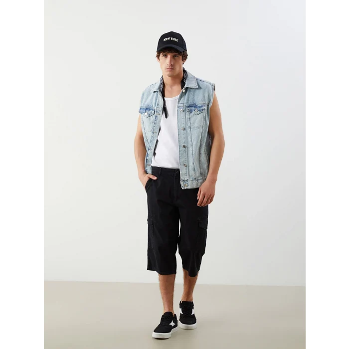 LCW Jeans Siyah Standart Kalıp Erkek Jean Şort