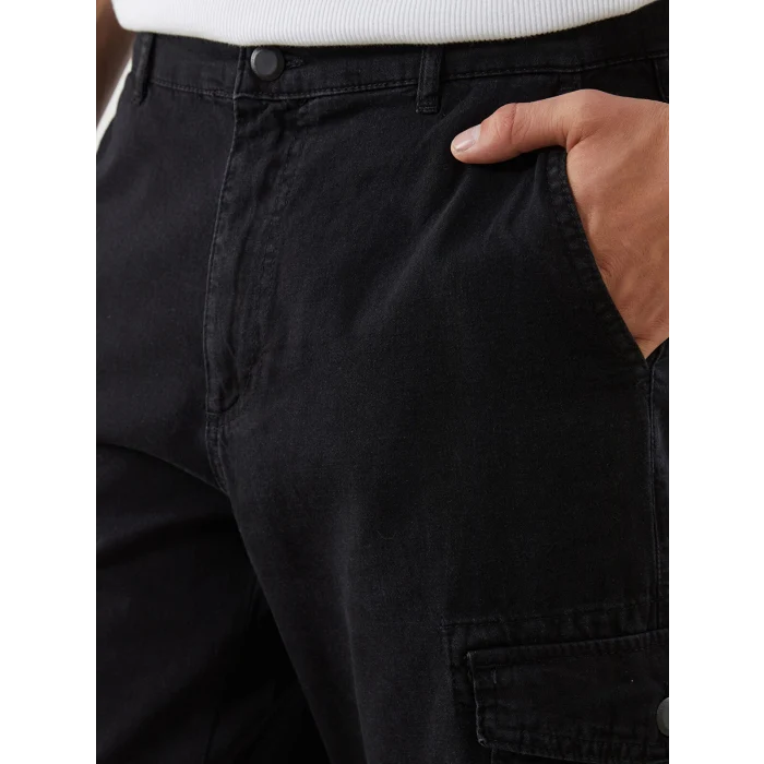 LCW Jeans Siyah Standart Kalıp Erkek Jean Şort