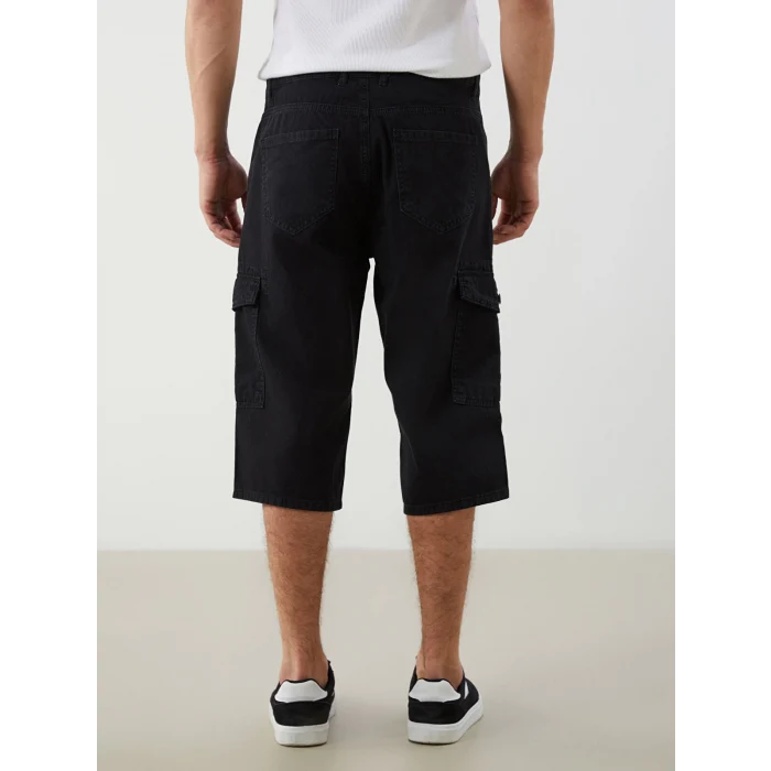 LCW Jeans Siyah Standart Kalıp Erkek Jean Şort