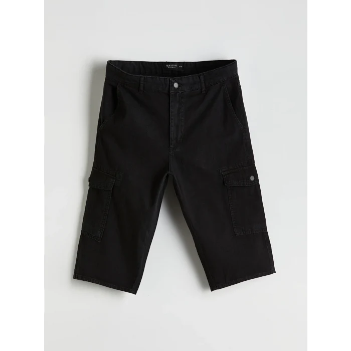 LCW Jeans Siyah Standart Kalıp Erkek Jean Şort