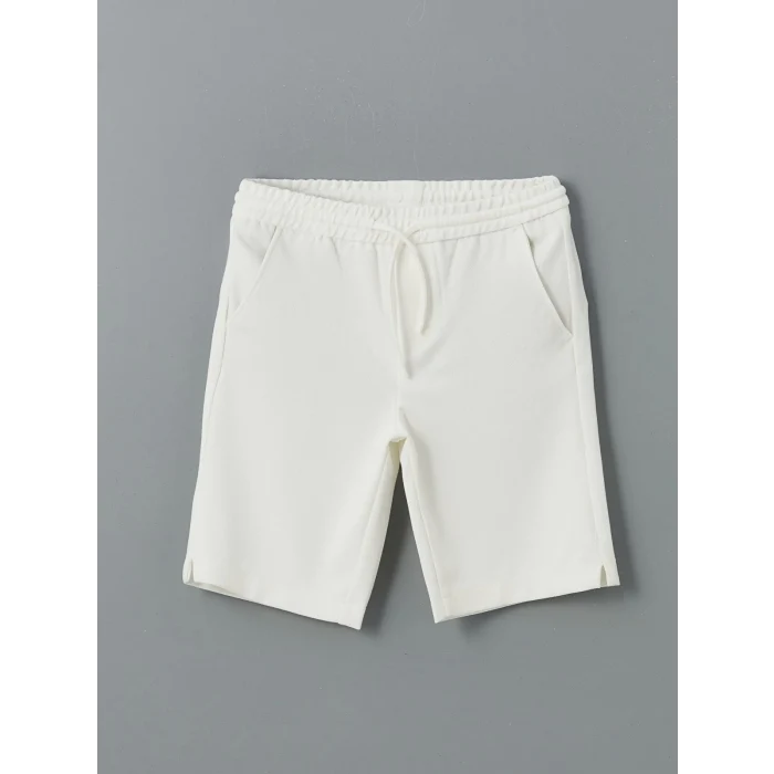 LCW Vision Ekru Beli Lastikli Dokulu Erkek Çocuk Şort