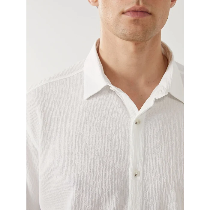 LC WAIKIKI Ekru Regular Fit Kısa Kollu Erkek Gömlek