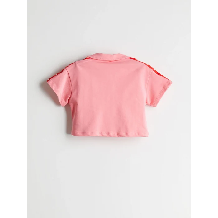 LCW Kids Pembe Polo Yaka Kız Çocuk Tişört ve Etek 2li