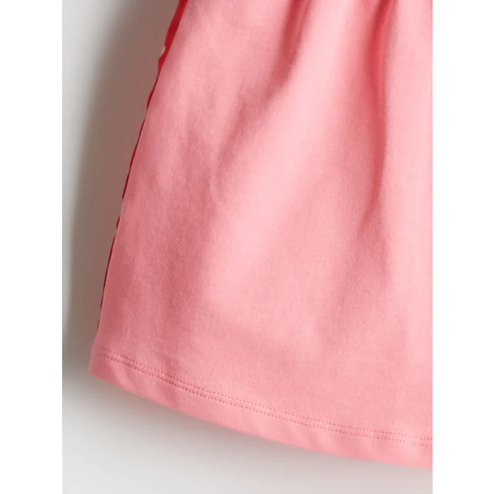 LCW Kids Pembe Polo Yaka Kız Çocuk Tişört ve Etek 2li