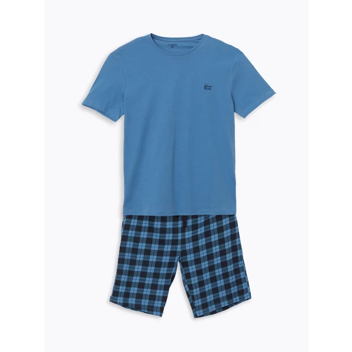 LC WAIKIKI Lacivert Standart Kalıp Erkek Şortlu Pijama Takımı