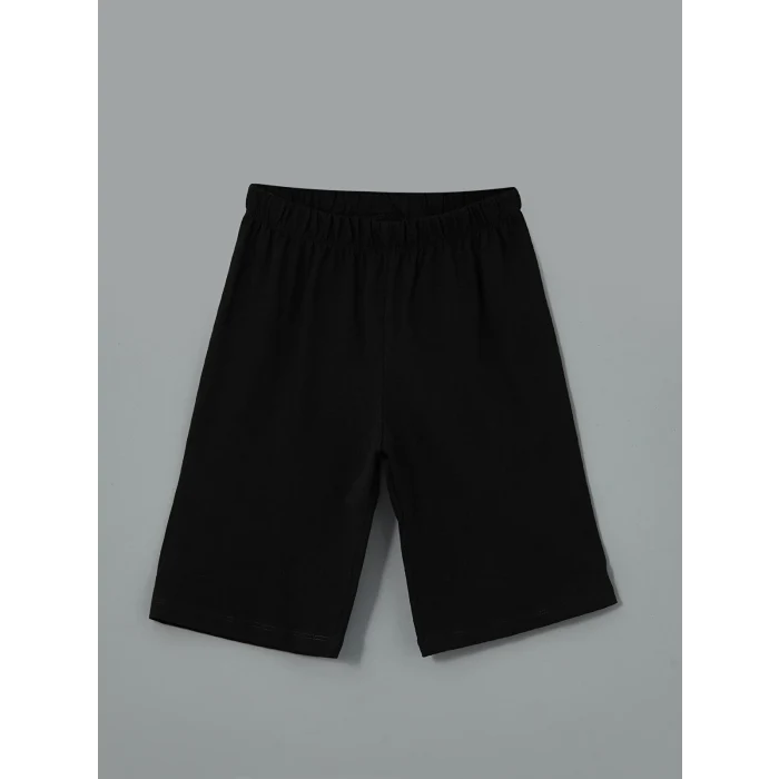 LCW Kids Beyaz Bisiklet Yaka Erkek Çocuk Şortlu Pijama Takımı