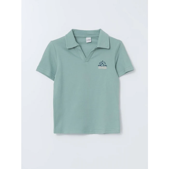 LCW Kids Yeşil Polo Yaka Erkek Çocuk Tişört