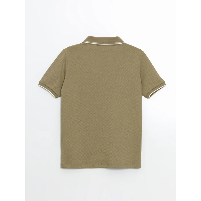 LCW Vision Haki Polo Yaka Dokulu Erkek Çocuk Tişört